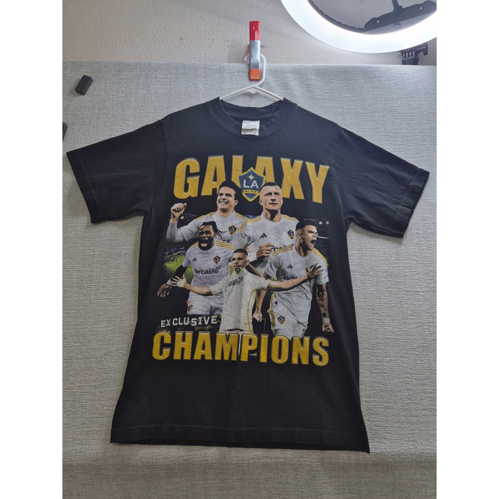 Shaka Wear Exclusive LA Galaxy T Shirt Mens Small Black Graphic Print Cotton